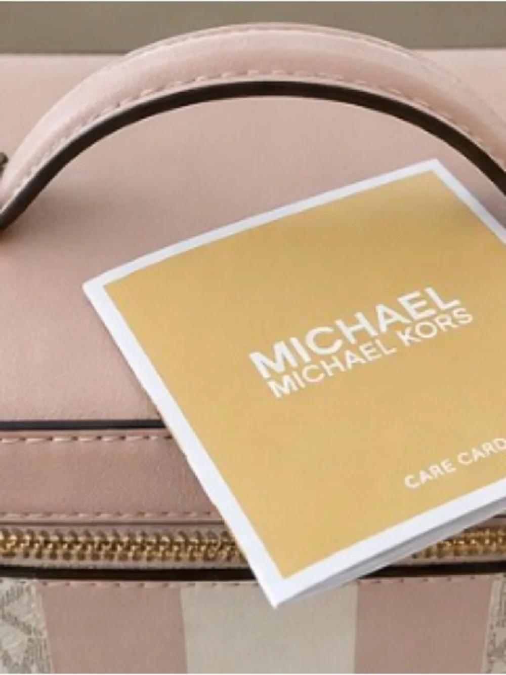 Michael Kors Blush and Cream Striped Cosmetic Case
